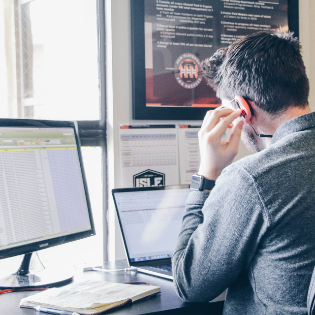 Man working from home office