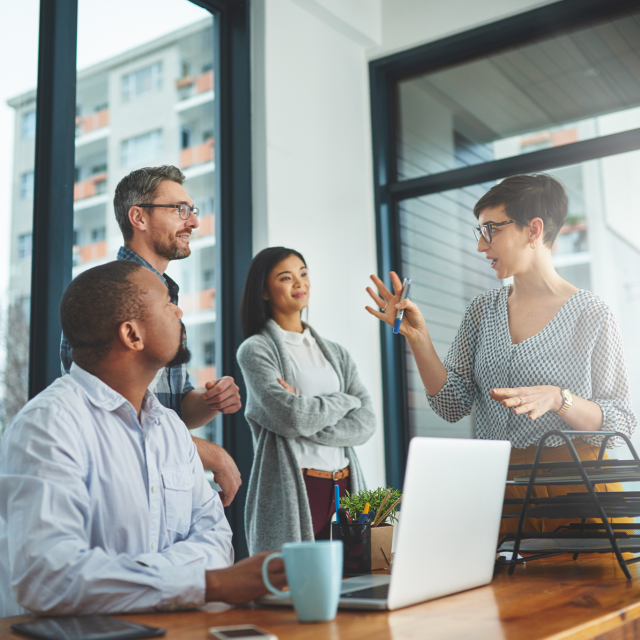 Team meeting in an office