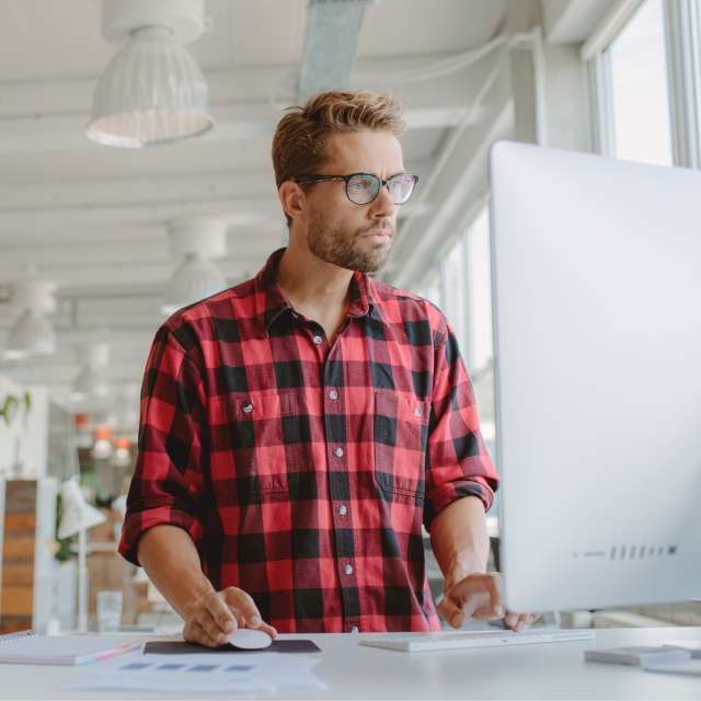 Man working on laptop