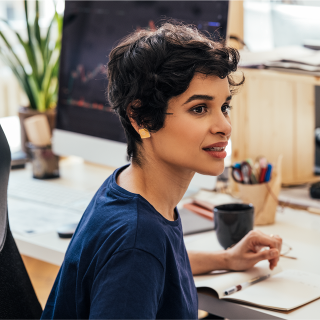 Woman at desk 