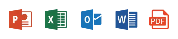 Microsoft Suite icons and documents