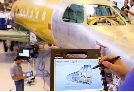 Airplane being worked on