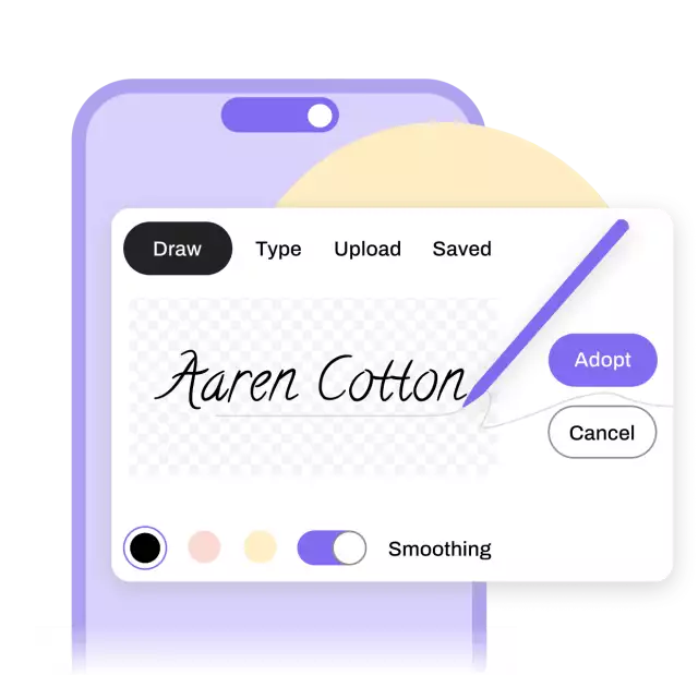 Illustration of document eSignature