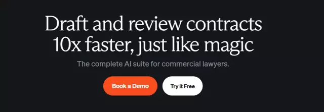 Homepage of Spellbook’s contract review AI software.