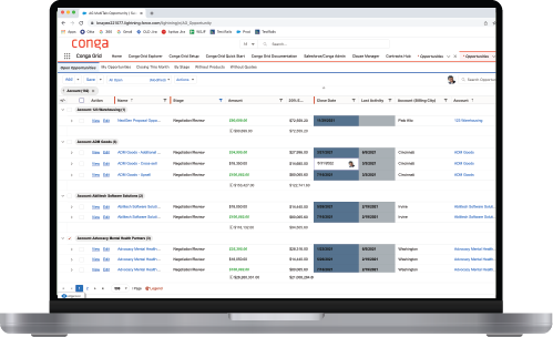 Conga Grid product interface