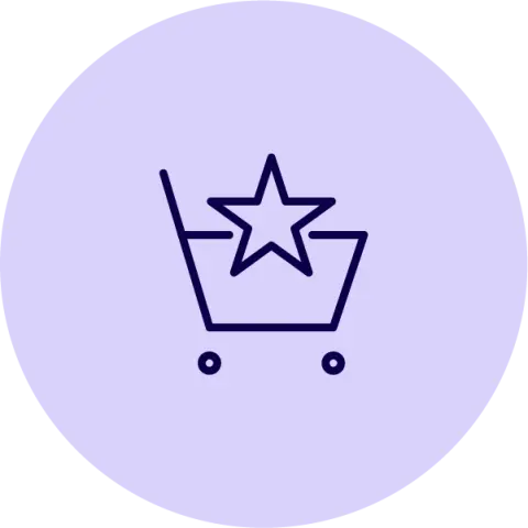 Shopping card with star icon
